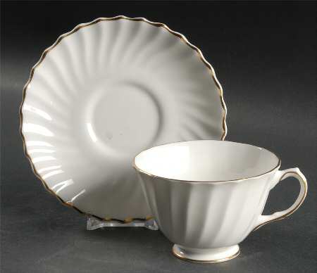 White Footed Cup & Saucer Set