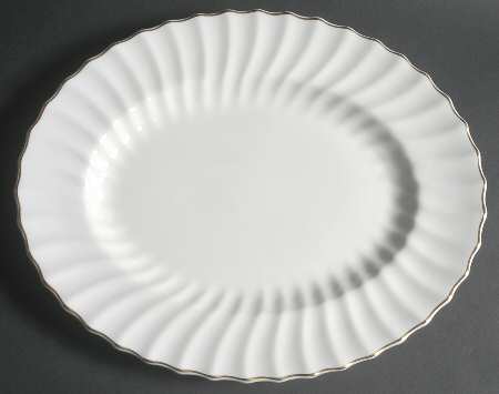 White 14" Oval Serving Platter