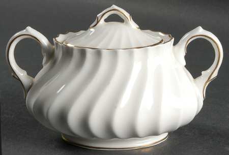 White Sugar Bowl & Lid