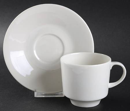 Prisma White Flat Cup & Saucer Set