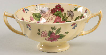 Wildflower Footed Cream Soup Bowl