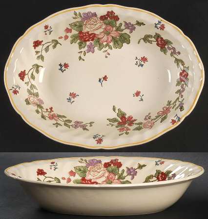 Wildflower 10" Oval Vegetable Bowl