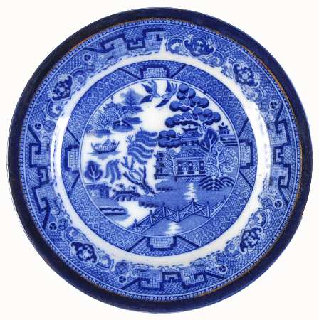 Willow (Flow Blue) Bread & Butter Plate