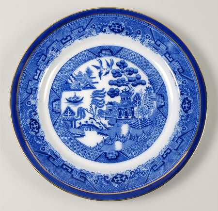 Willow (Flow Blue) Luncheon Plate