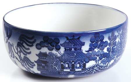 Willow (Flow Blue) 8" Round Vegetable Bowl