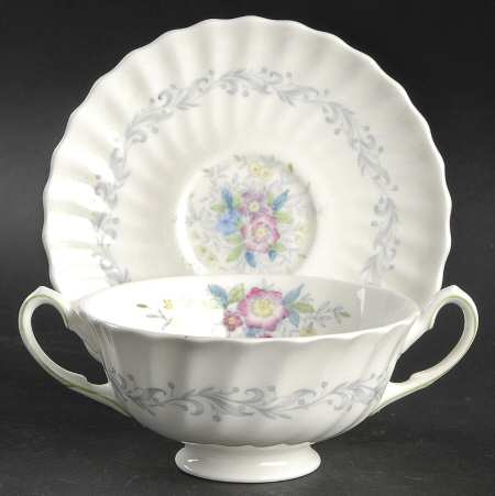 Windermere Footed Cream Soup Bowl & Saucer Set