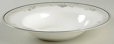 Winter Rose Rim Soup Bowl