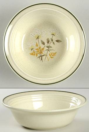 Will O' The Wisp (Single Green Line) Rim Fruit/Dessert (Sauce) Bowl