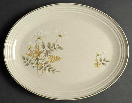 Will O' The Wisp (Single Green Line) 13" Oval Serving Platter