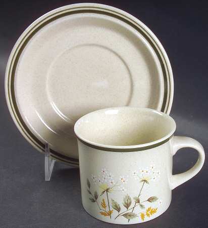 Will O' The Wisp (Single Green Line) Flat Cup & Saucer Set