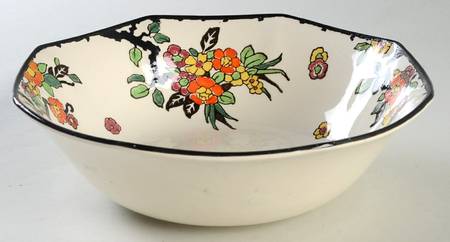Woburn Black (No White Flowers) 9" Round Vegetable Bowl
