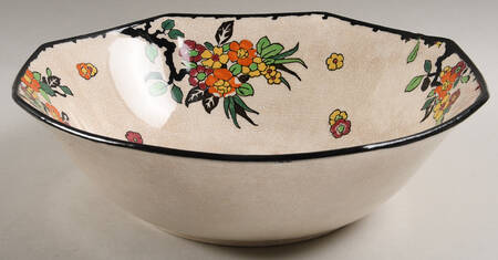 Woburn Black (No White Flowers) 10" Round Vegetable Bowl