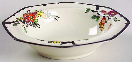 Woburn Black (No White Flowers) Rim Cereal Bowl
