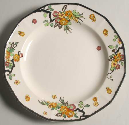 Woburn Black (No White Flowers) 12" Chop Plate (Round Platter)