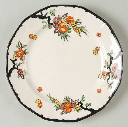 Woburn Black (No White Flowers) Luncheon Plate