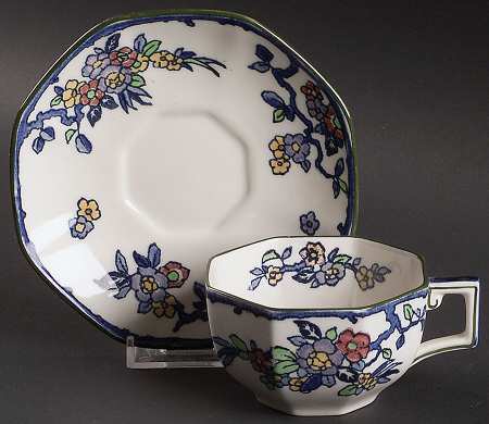 Woburn Blue Flat Cup & Saucer Set