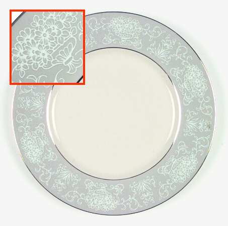 Champagne Lace (Gray Border) Salad Plate by Ridgewood