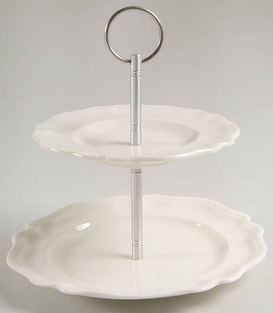 Heirloom 2 Tiered Serving Tray (Dinner & Salad Plate)