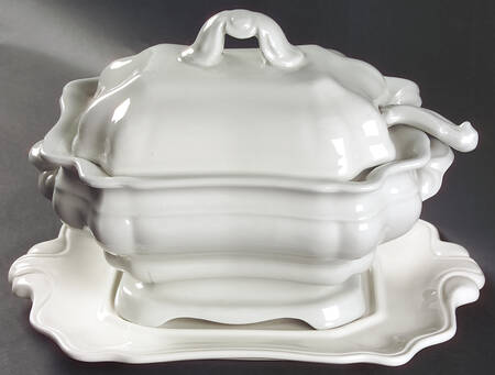 Heirloom Rectangular Tureen &  Lid with Ladle & Underplate