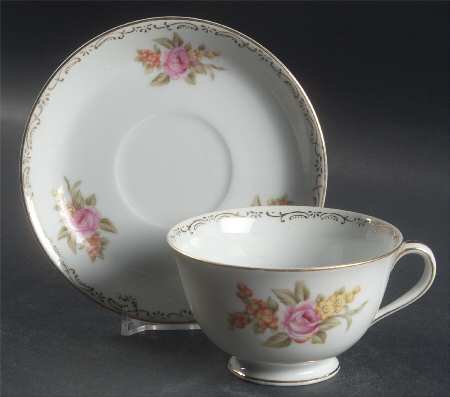 Belle Rose Footed Cup & Saucer Set