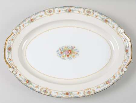 Bienville (Floral Center) 16" Oval Serving Platter