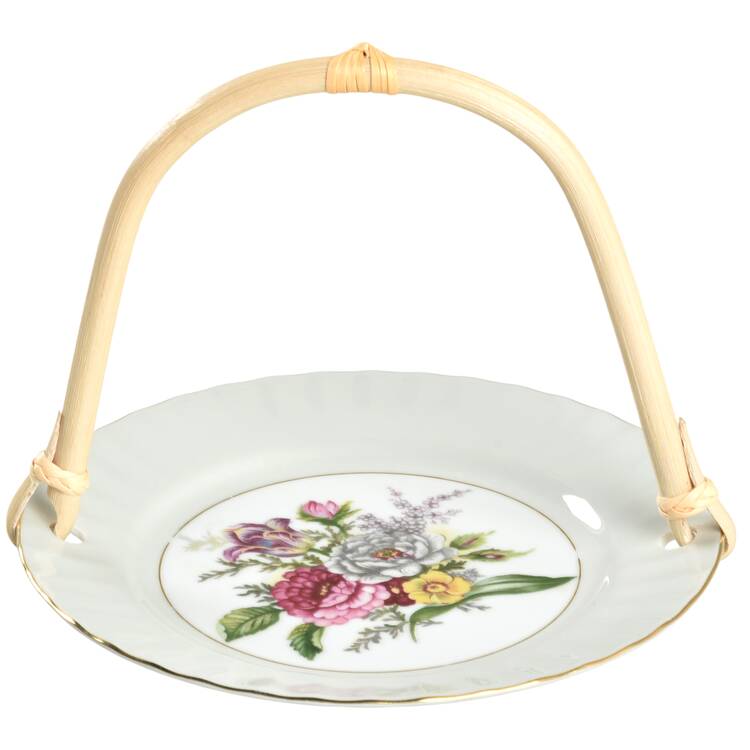 Bouquet 5 3/8"-5 5/8" Bamboo Handled Serving Plate  HC