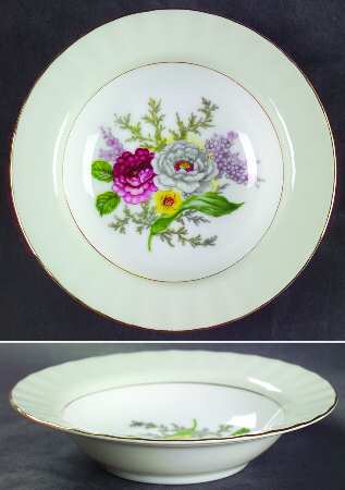 Bouquet Rim Fruit/Dessert (Sauce) Bowl by Regal (Japan)