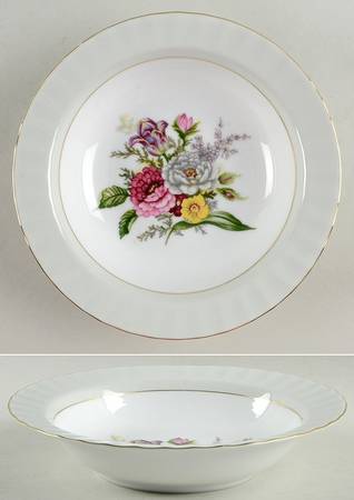 Bouquet Rim Soup Bowl by Regal (Japan)