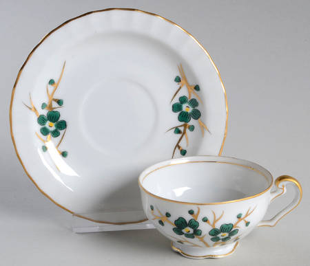 Emerald Footed Demitasse Cup & Saucer Set