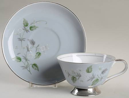 Paradise Footed Cup & Saucer Set by Regal (Japan)