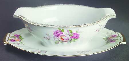 Spring Rose Gravy Boat with Attached Underplate
