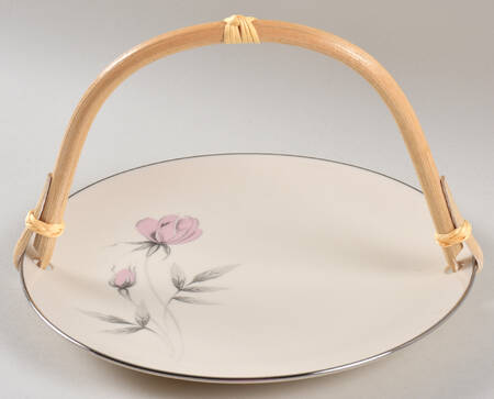 Dusty Rose 5 3/8"-5 5/8" Bamboo Handled Serving Plate  HC