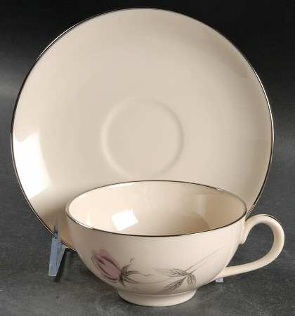 Dusty Rose Flat Cup & Saucer Set