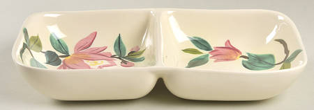 Blossom Time Green 11" Oval Divided Vegetable Bowl