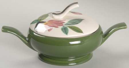Blossom Time Green Sugar Bowl & Lid