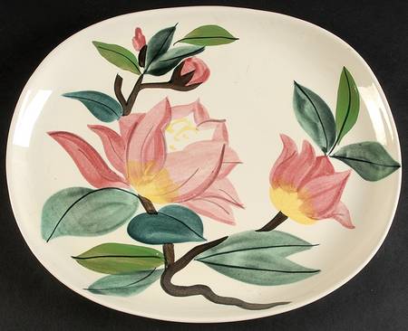 Blossom Time Green 12" Oval Serving Platter