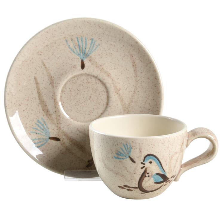 Bob White Flat Cup & Saucer Set