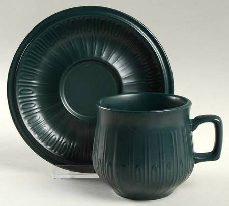 Charstone Bleu Flat Cup & Saucer Set