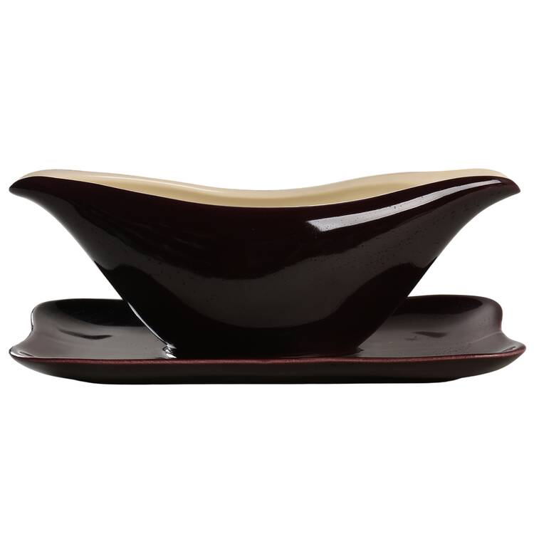 Iris Gravy Boat with Attached Underplate