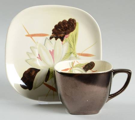 Lotus Bronze Flat Cup & Saucer Set