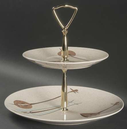 Lute Song 2 Tiered Serving Tray (Dinner & Salad Plate)