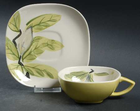 Magnolia Chartreuse Flat Cup & Saucer Set