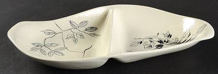 Midnight Rose 13" Oval Divided Vegetable Bowl