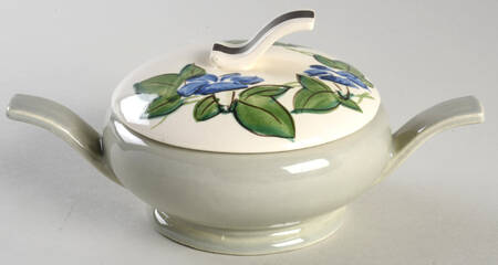 Morning Glory Blue Sugar Bowl & Lid