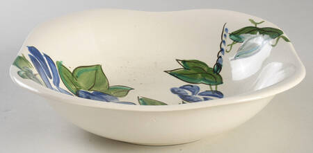 Morning Glory Blue 8" Round Vegetable Bowl