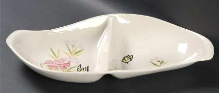 Pink Spice 13" Oval Divided Vegetable Bowl