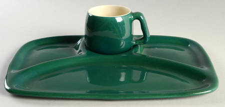 Quartette Ming Green Divided Supper Plate & Cup