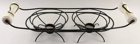 Smart Set Black Double Warmer Stand & Candle Cups