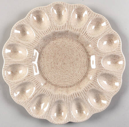 Tan Fleck Deviled Egg Plate