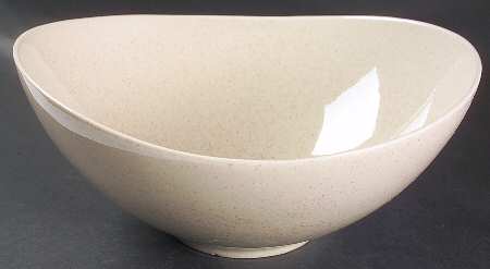 Tan Fleck 12" Large Salad Serving Bowl